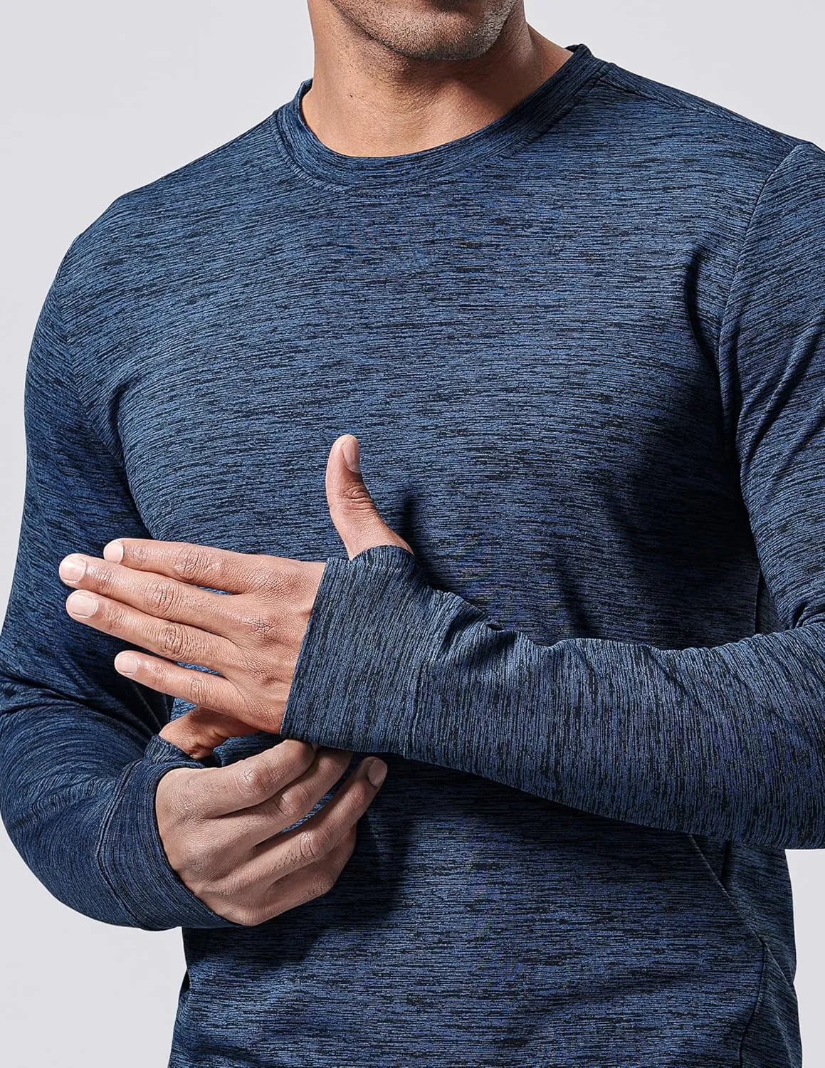 3-Pack Thermal Fleece Active Long Sleeve Shirts for Men, Athletic Crewneck Pullover Sweatshirts