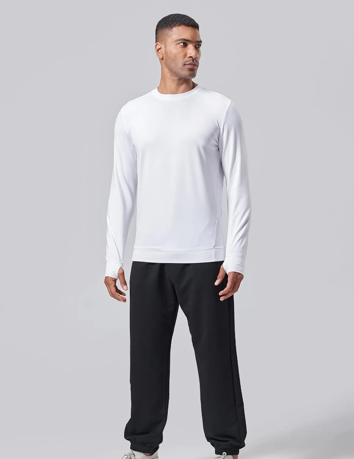 3-Pack Thermal Fleece Active Long Sleeve Shirts for Men, Athletic Crewneck Pullover Sweatshirts