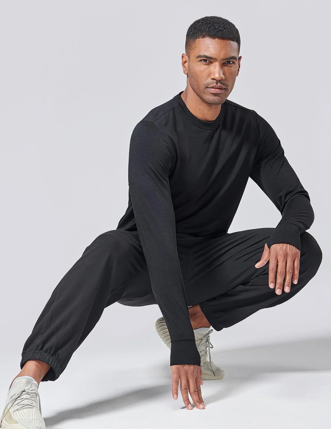 3-Pack Thermal Fleece Active Long Sleeve Shirts for Men, Athletic Crewneck Pullover Sweatshirts