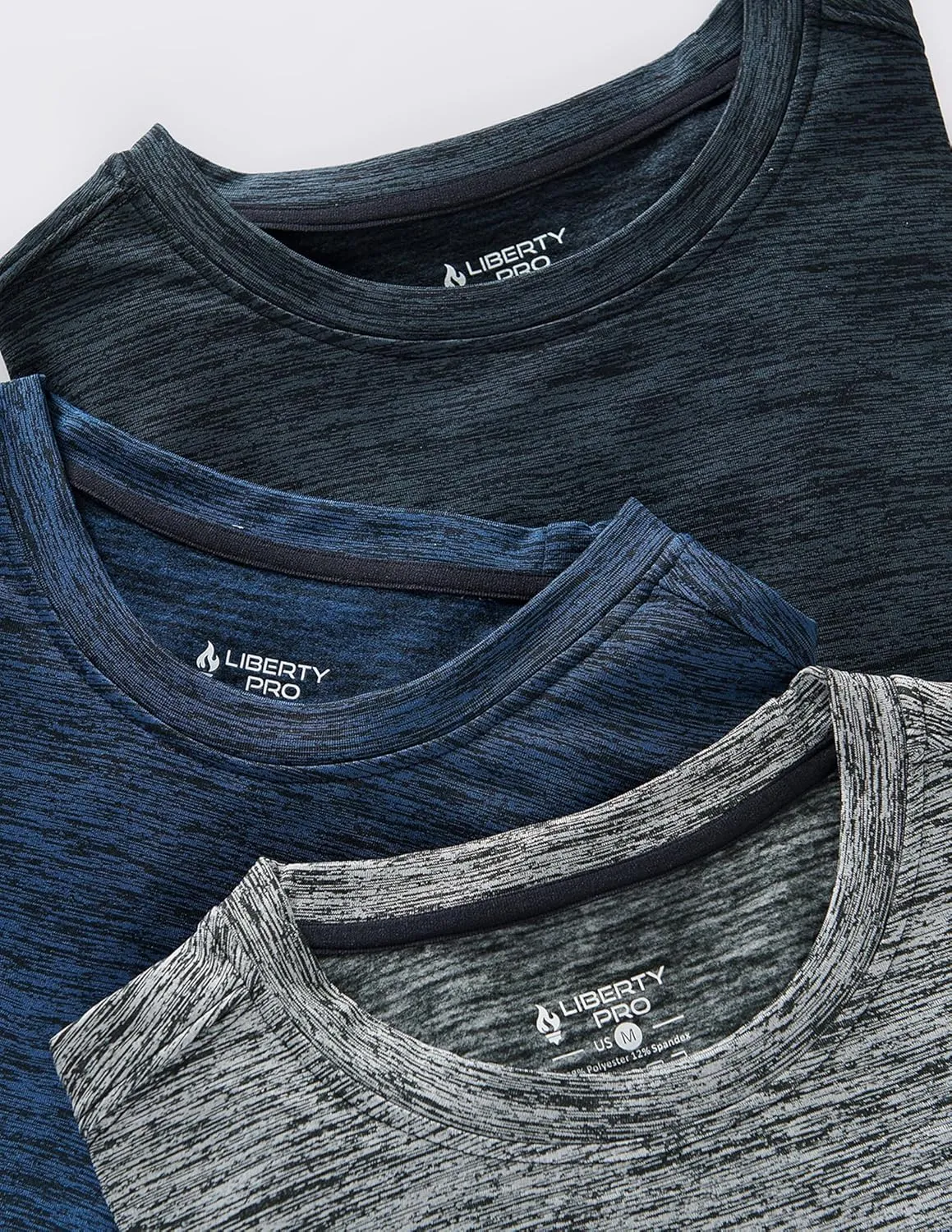 3-Pack Thermal Fleece Active Long Sleeve Shirts for Men, Athletic Crewneck Pullover Sweatshirts