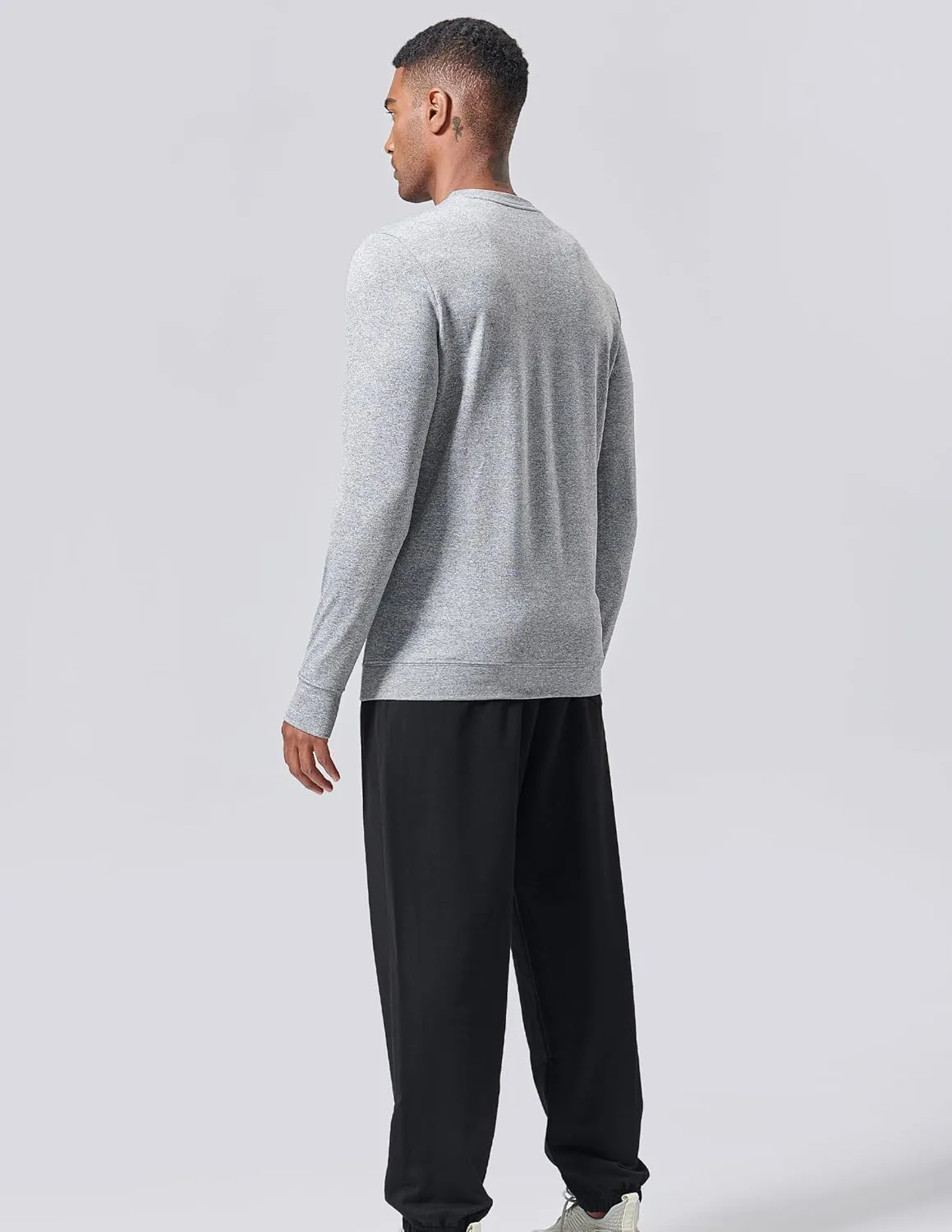 3-Pack Thermal Fleece Active Long Sleeve Shirts for Men, Athletic Crewneck Pullover Sweatshirts