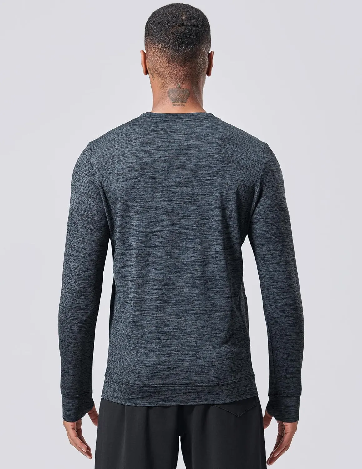 3-Pack Thermal Fleece Active Long Sleeve Shirts for Men, Athletic Crewneck Pullover Sweatshirts