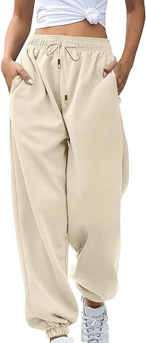 ADJHDFH Women's Bottom Sweatpants Joggers Pants Workout High Waisted Yoga Pants with Pockets Comfortable Sweatpants
