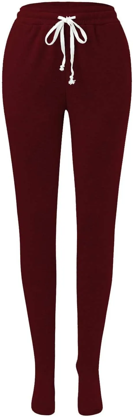 Adult Footed Sweatpants with Sherpa Fleece Lined Feet Soft and Warm Footing S-XXL