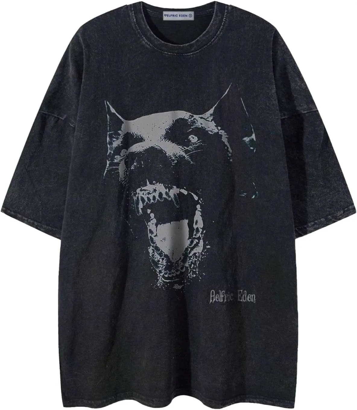 Aelfric Eden Men Dog Graphic Tees Vintage Tees Oversized Streetwear T Shirts Unisex Casual Summer Tops