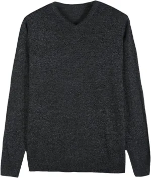 Autumn Men's Thin Knit Sweater Business Casual V-Neck Pullovers Classic Style Comfortable Slim Basic Sweater Gray