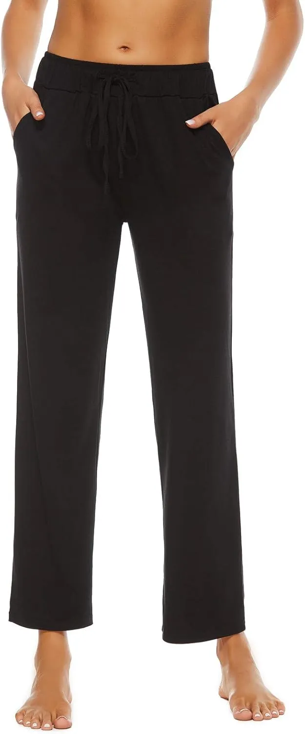 BATHRINS Womens Comfy Lounge Pants Loose Yoga Pants Drawstring Soft Pajama Pants with Pockets