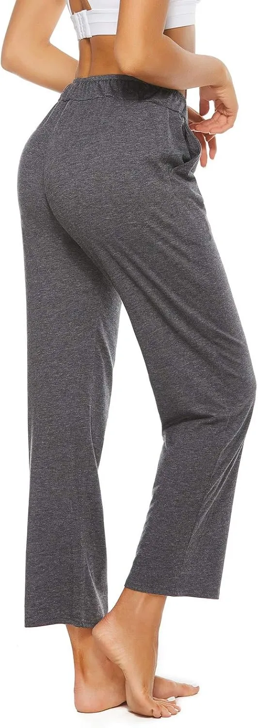 BATHRINS Womens Comfy Lounge Pants Loose Yoga Pants Drawstring Soft Pajama Pants with Pockets