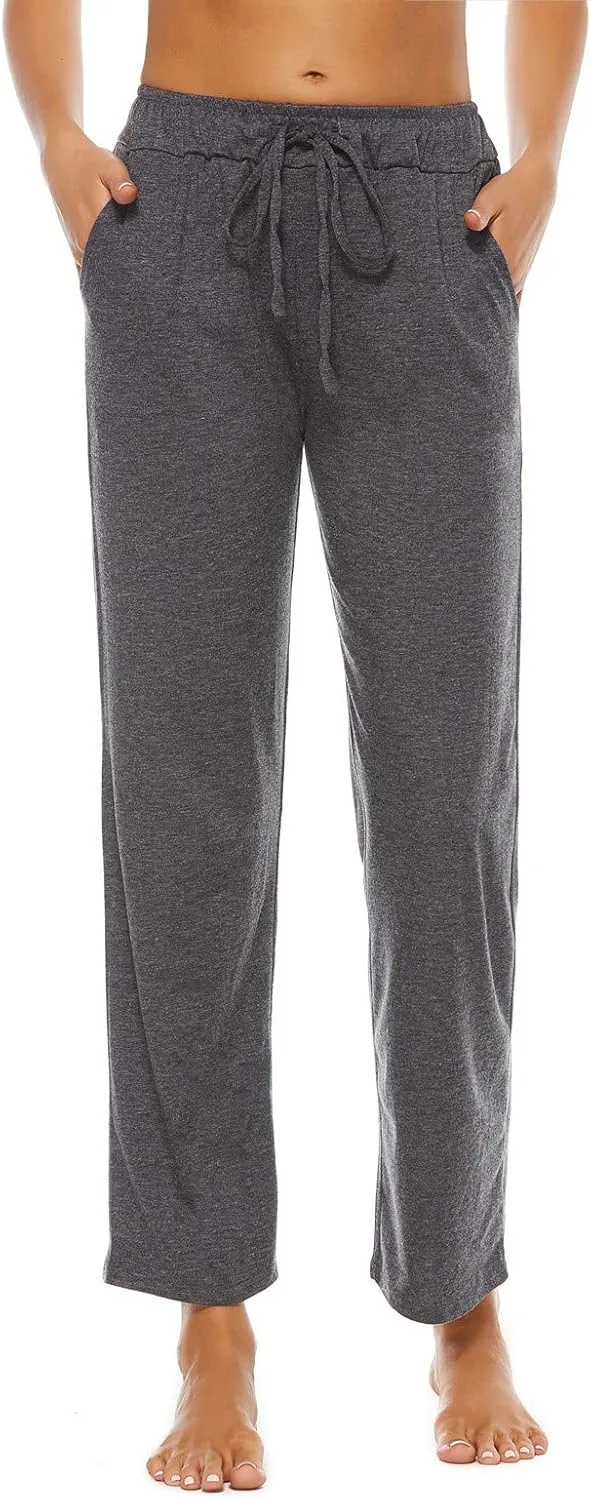 BATHRINS Womens Comfy Lounge Pants Loose Yoga Pants Drawstring Soft Pajama Pants with Pockets