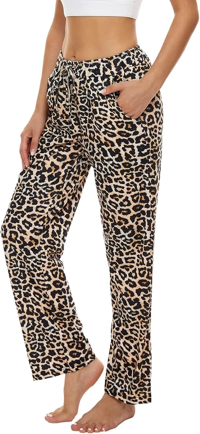 BATHRINS Womens Comfy Lounge Pants Loose Yoga Pants Drawstring Soft Pajama Pants with Pockets