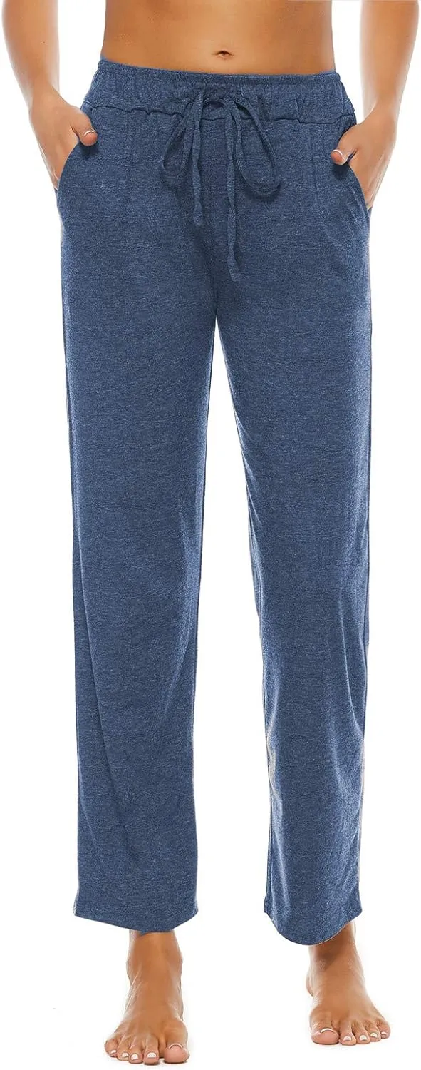BATHRINS Womens Comfy Lounge Pants Loose Yoga Pants Drawstring Soft Pajama Pants with Pockets