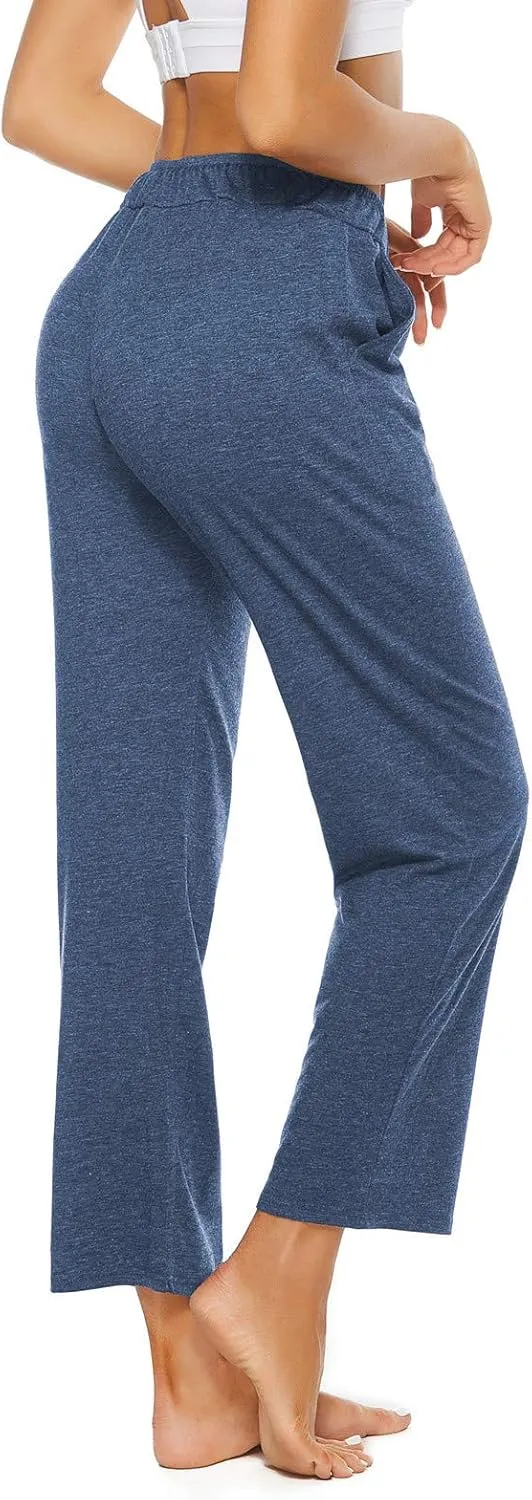BATHRINS Womens Comfy Lounge Pants Loose Yoga Pants Drawstring Soft Pajama Pants with Pockets