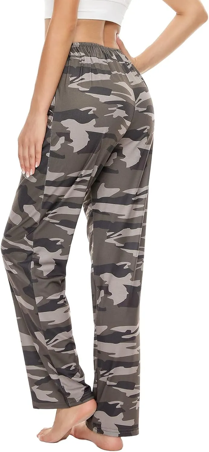 BATHRINS Womens Comfy Lounge Pants Loose Yoga Pants Drawstring Soft Pajama Pants with Pockets