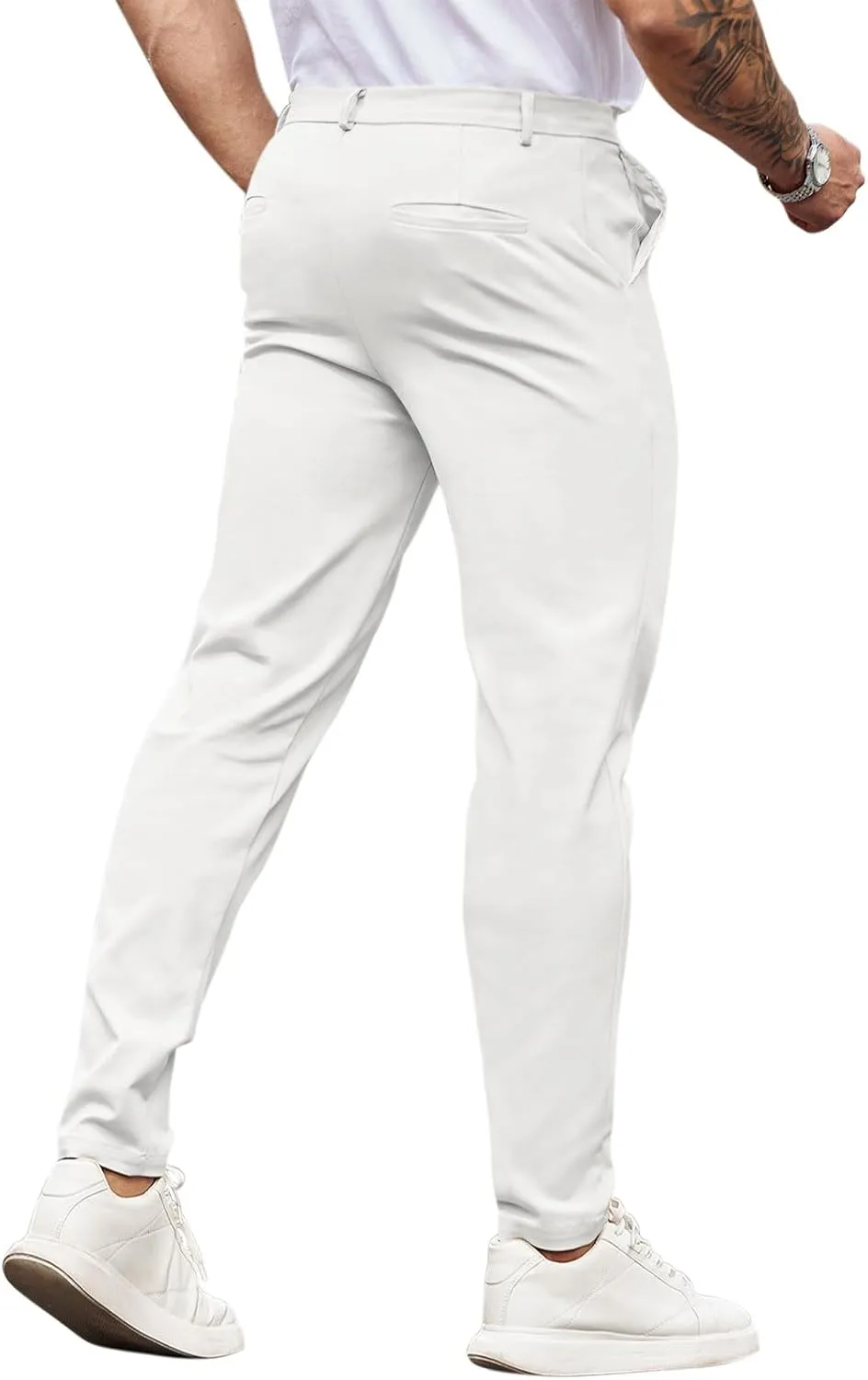 Beotyshow Mens Dress Pants Slim Fit Casual Formal Skinny Stretch Business Pant Golf Pants