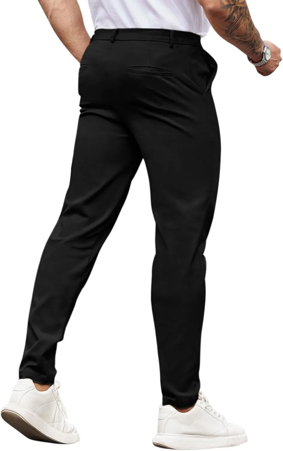 Beotyshow Mens Dress Pants Slim Fit Casual Formal Skinny Stretch Business Pant Golf Pants