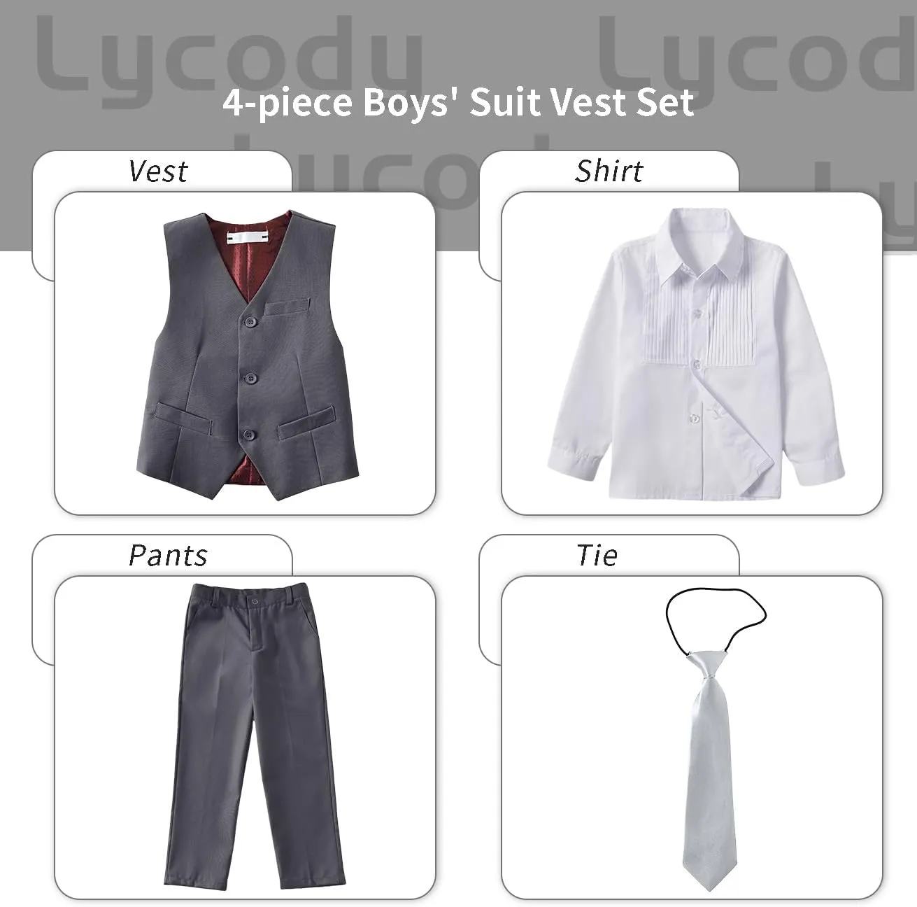 Boys Vest Set Formal Dress Suits Wedding Outfit Dresswear