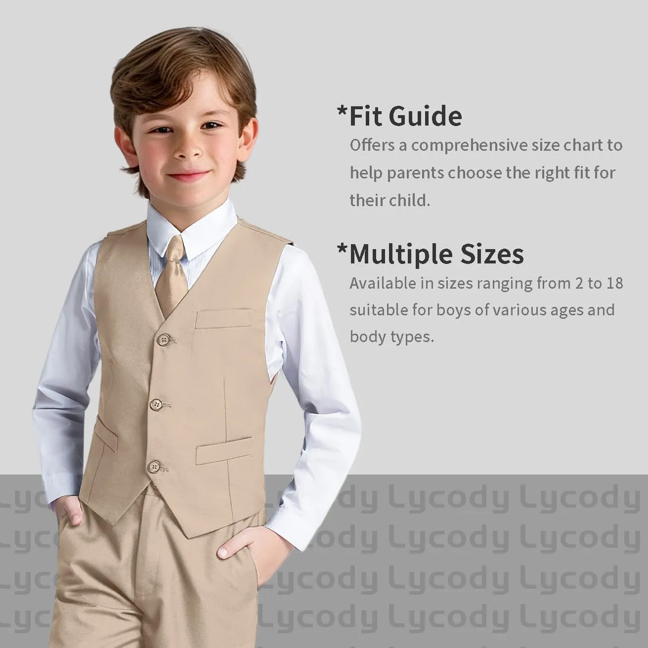 Boys Vest Set Formal Dress Suits Wedding Outfit Dresswear
