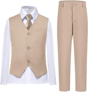 Boys Vest Set Formal Dress Suits Wedding Outfit Dresswear