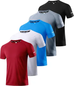 Boyzn 1 or 3 Pack Men's Workout Running Shirts, Dry Fit Moisture Wicking T-Shirts, Sports Gym Athletic Short Sleeve Shirts