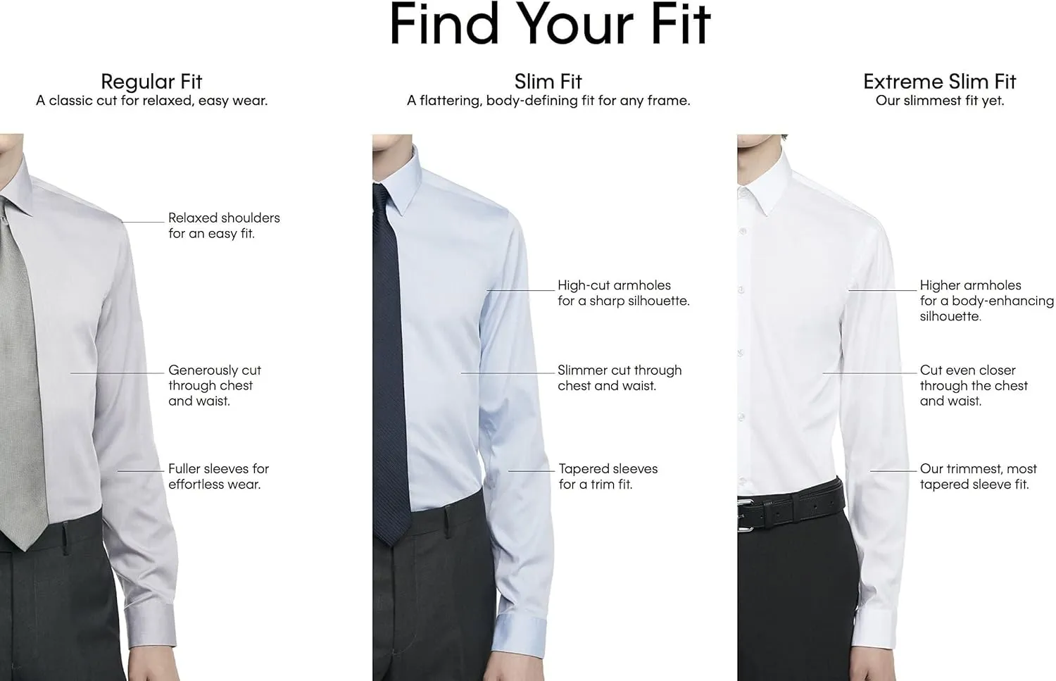 Calvin Klein Dress Shirts Slim Fit Non Iron Solid