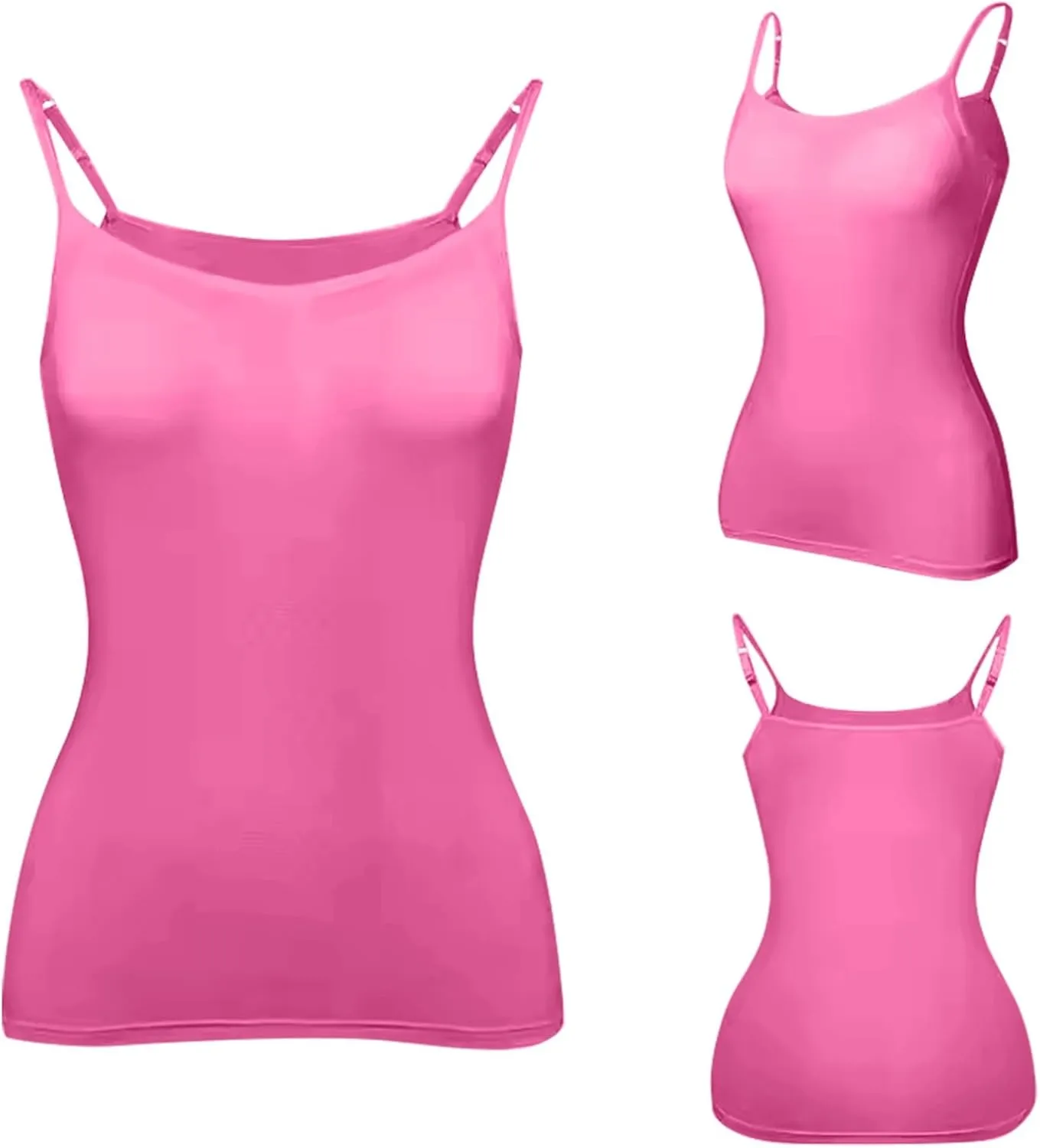 Camisole Tops for Women Built in Bra Adjustable Spaghetti Strap Workout Yoga Shirts Basic Tank Tops Layer Padded Bra