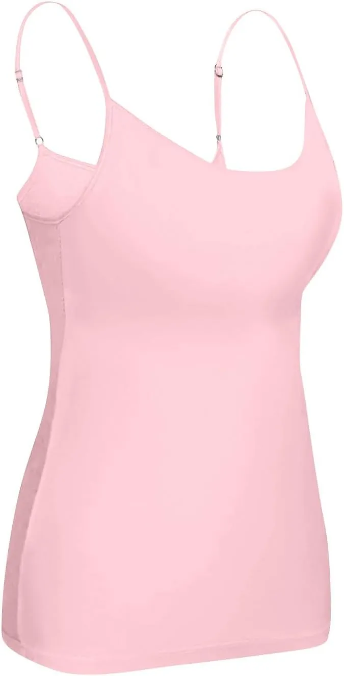 Camisole Tops for Women Built in Bra Adjustable Spaghetti Strap Workout Yoga Shirts Basic Tank Tops Layer Padded Bra