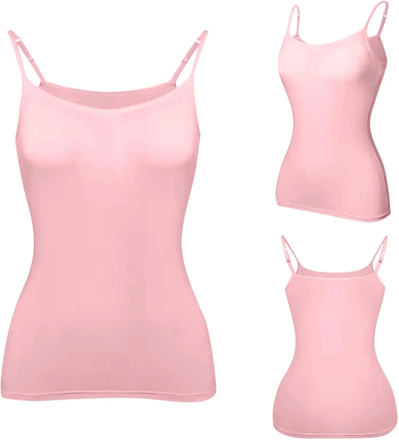 Camisole Tops for Women Built in Bra Adjustable Spaghetti Strap Workout Yoga Shirts Basic Tank Tops Layer Padded Bra
