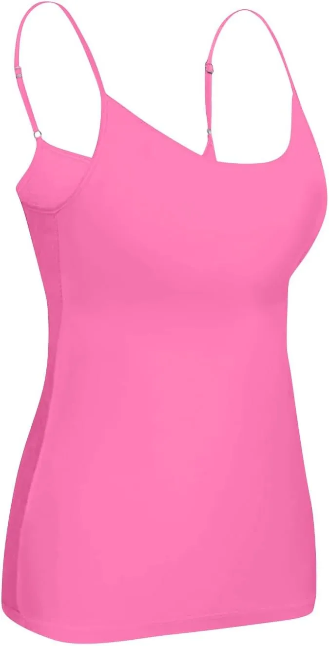 Camisole Tops for Women Built in Bra Adjustable Spaghetti Strap Workout Yoga Shirts Basic Tank Tops Layer Padded Bra