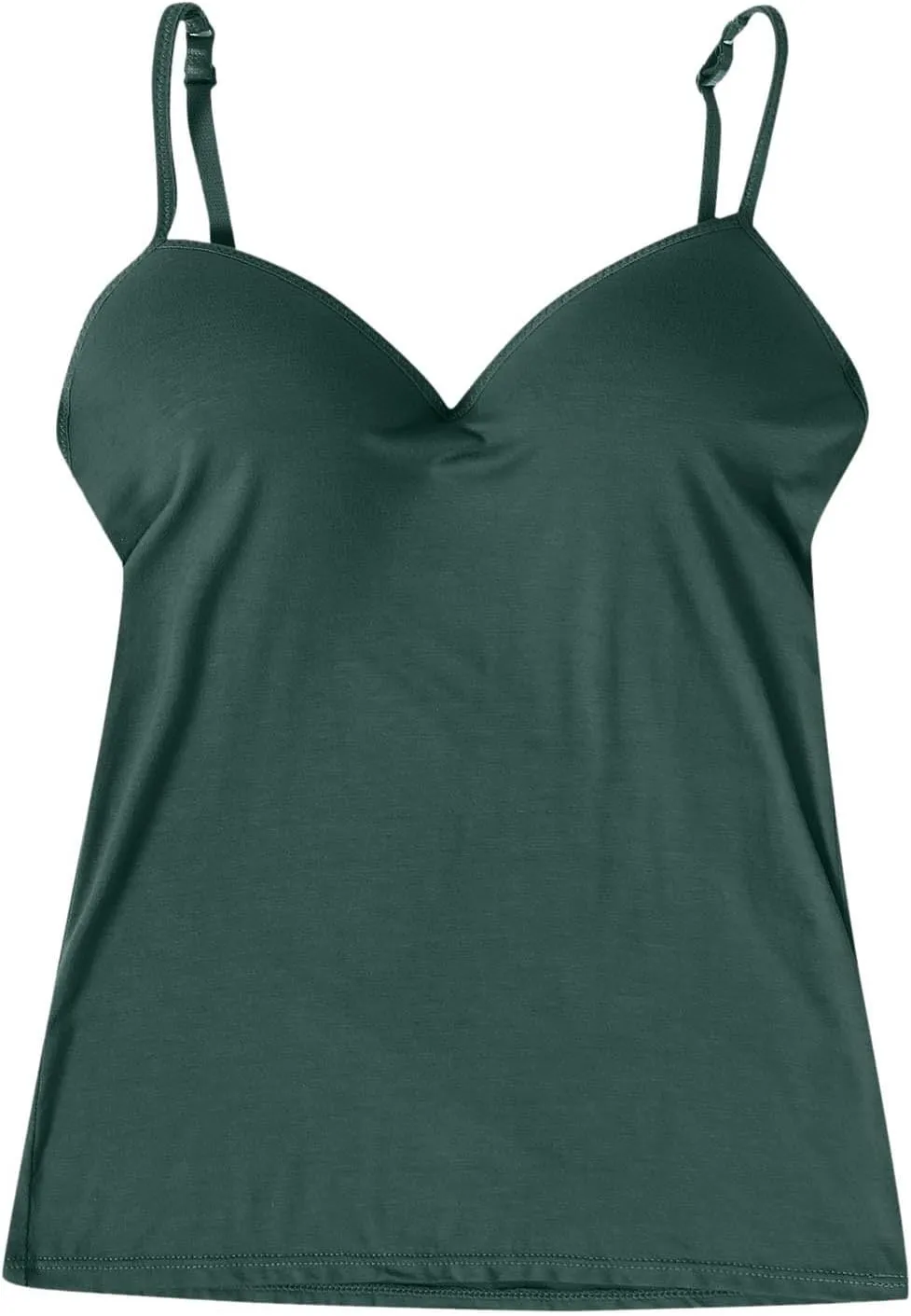 Camisole Tops for Women Built in Bra Slim Strap Ribbed Shelf Bra Tank Tops Athletic Yoga Padded Cami