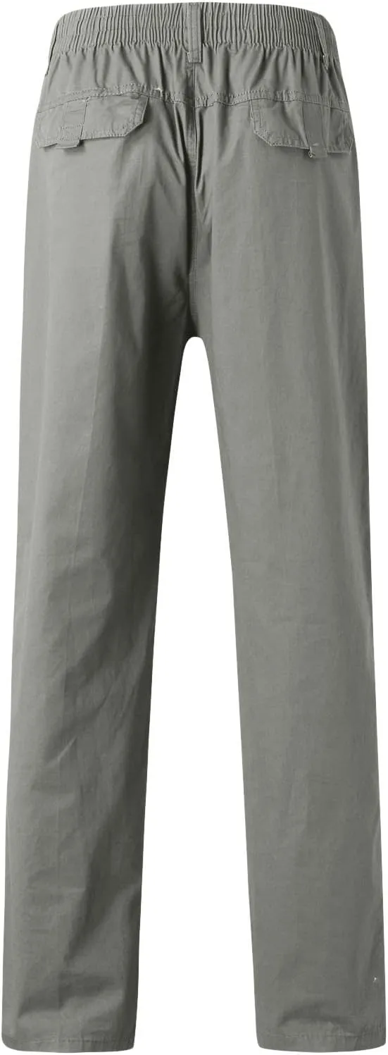 Cargo Pants for Men,Multi Pockets Slim Pants Combat Work Trousers Outdoor Casual Straight Fit Army Sweatpants