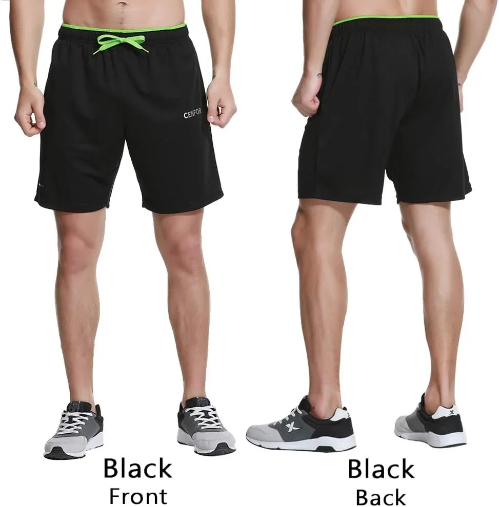 CENFOR Men's 7" Athletic Workout Shorts with Pockets Drawstring Quick Dry Breathable Active Training Shorts