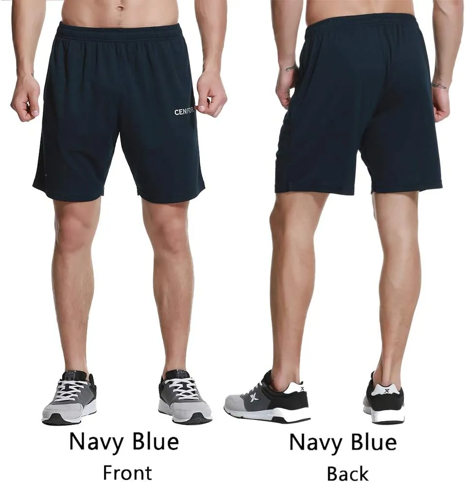 CENFOR Men's 7" Athletic Workout Shorts with Pockets Drawstring Quick Dry Breathable Active Training Shorts