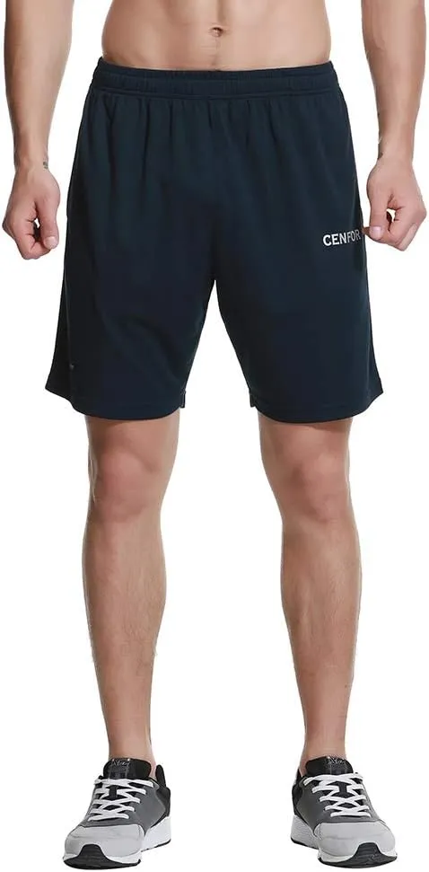 CENFOR Men's 7" Athletic Workout Shorts with Pockets Drawstring Quick Dry Breathable Active Training Shorts