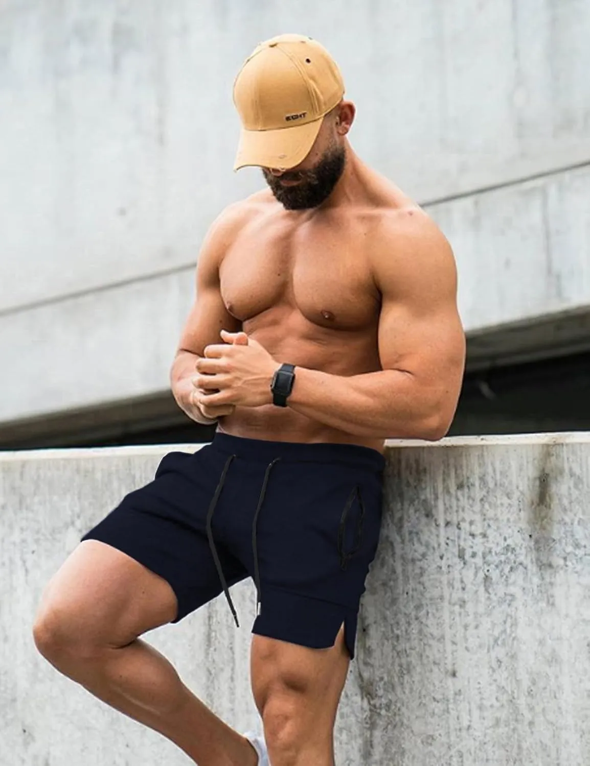 COOFANDY Men's Gym Workout Shorts Athletic Training Shorts Fitted Weightlifting Bodybuilding Shorts with Zipper Pockets