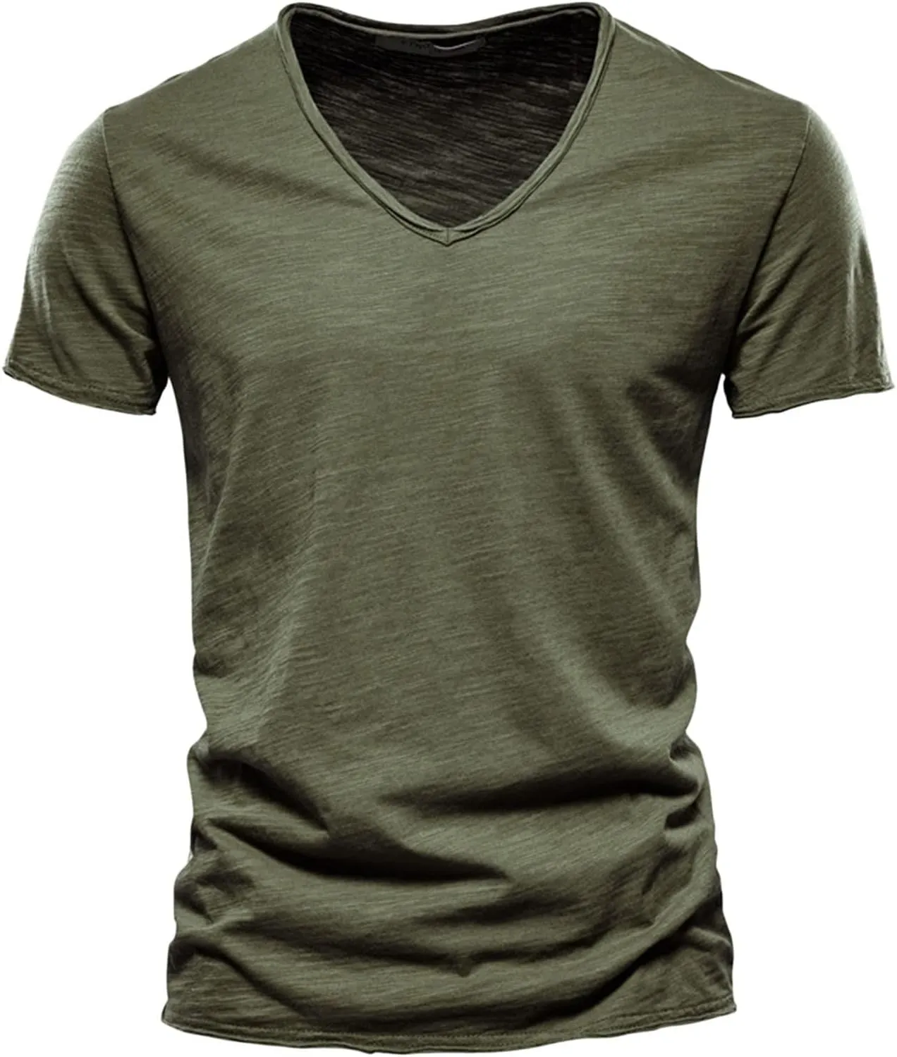 Cotton Shirts for Men Summer V Neck Short Sleeve Soft Tee Tops Plus Size Comfort Loose Fit Athletic Gym Casual Tshirt