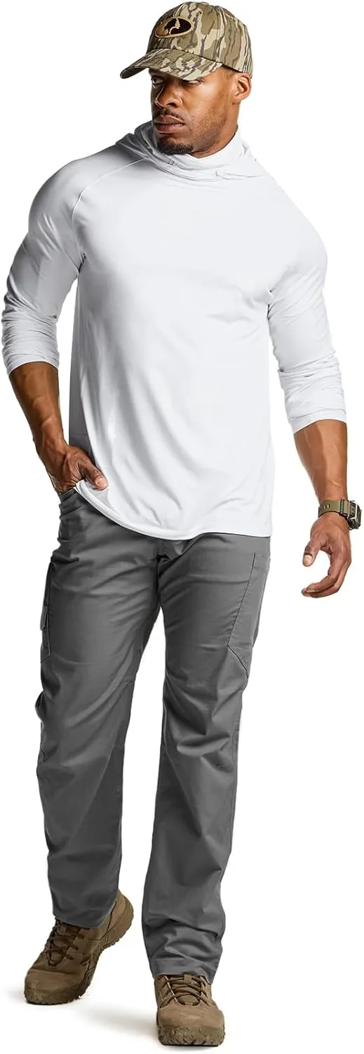 CQR Men's UPF50  Sun Protection Shirts, Quick Dry Long Sleeve Rash Guard, Athletic Running Workout Fishing Cooling Shirts