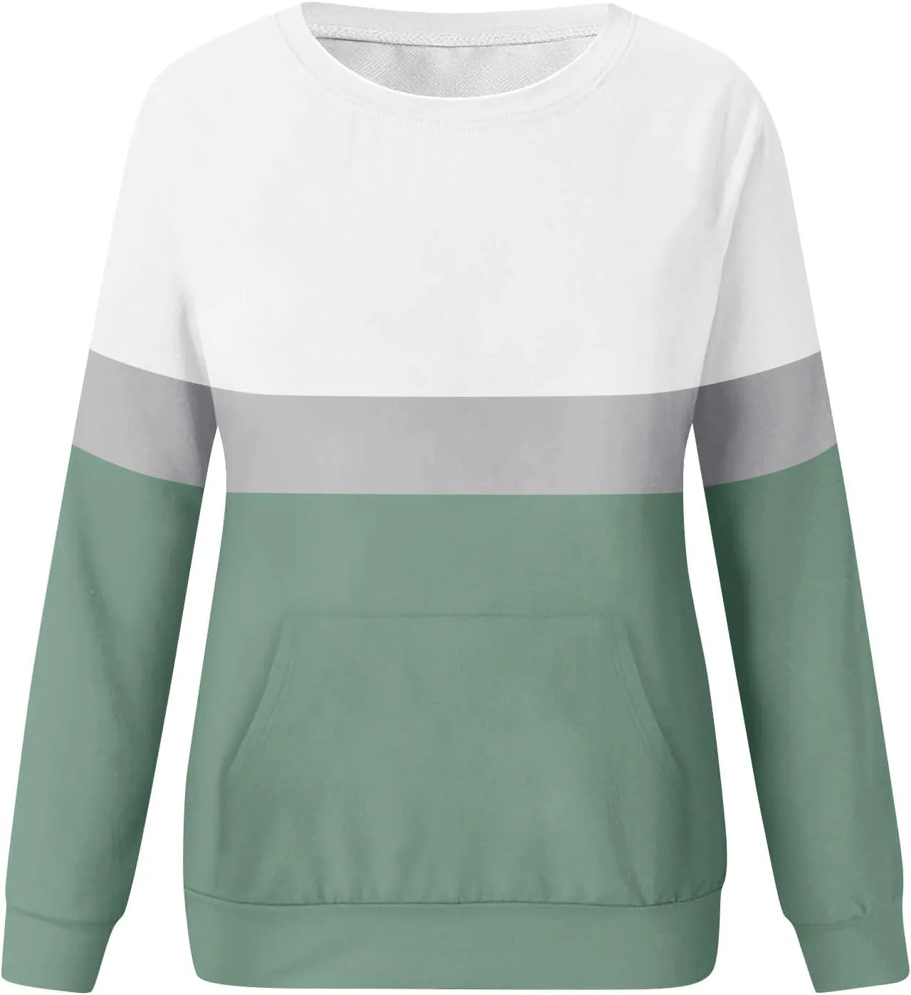 Crewneck Sweatshirt For Women,Womens Fall Long Sleeve Tops Casual Kangaroo Pocket Hoodies Loose Fit Sport Pullover