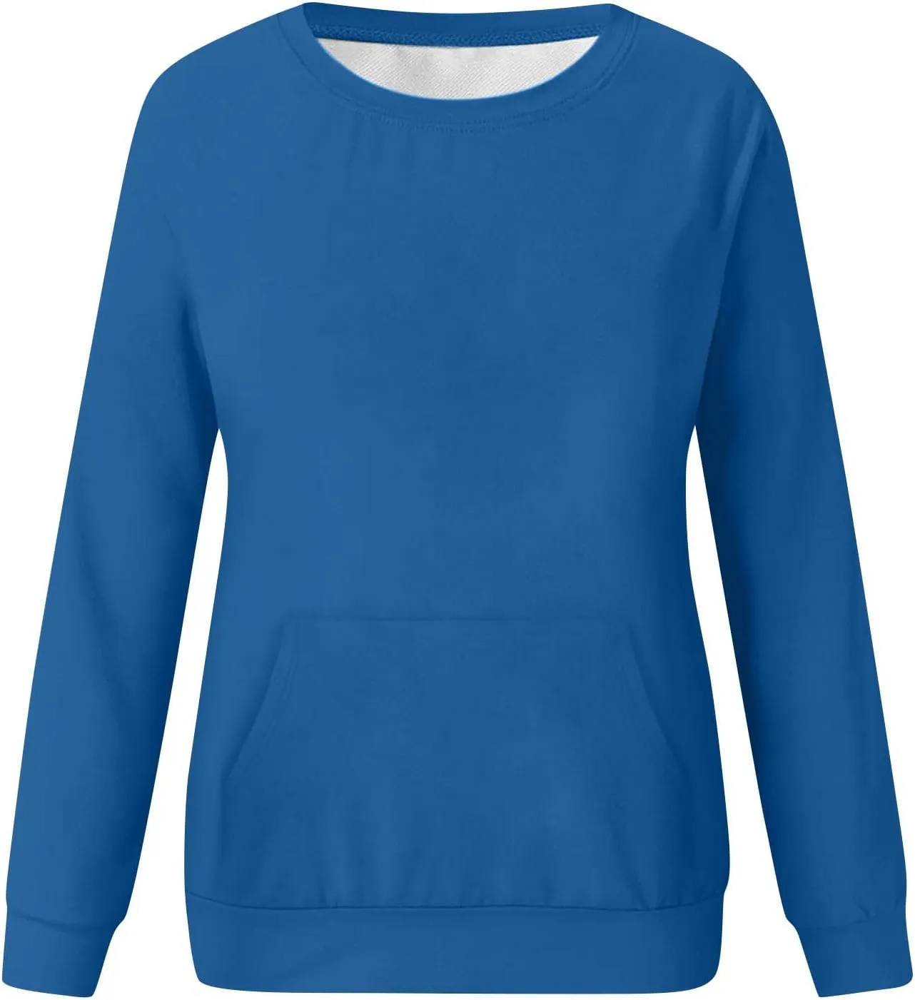 Crewneck Sweatshirt For Women,Womens Fall Long Sleeve Tops Casual Kangaroo Pocket Hoodies Loose Fit Sport Pullover