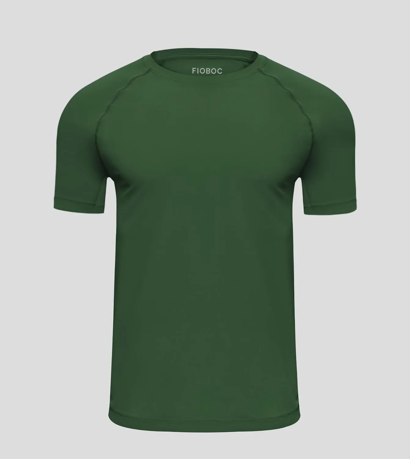 Fioboc Compression Shirts Active Crew Neck Tee Moisture Wicking Quick Dry Gym Running Shirts S-4XL