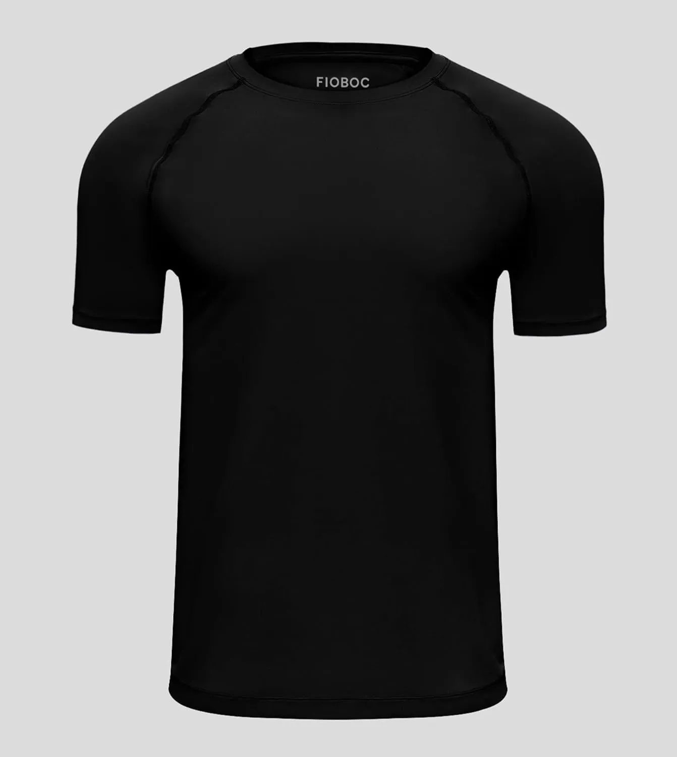 Fioboc Compression Shirts Active Crew Neck Tee Moisture Wicking Quick Dry Gym Running Shirts S-4XL