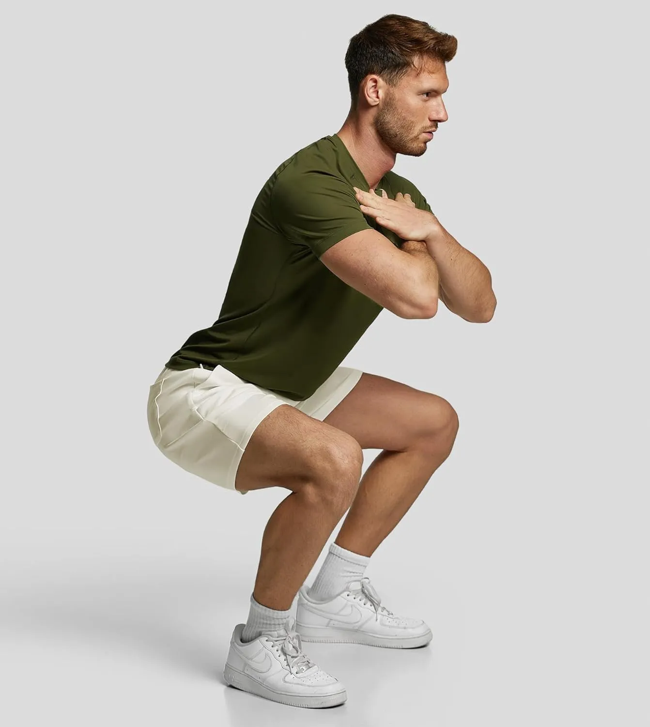 Fioboc Compression Shirts Active Crew Neck Tee Moisture Wicking Quick Dry Gym Running Shirts S-4XL