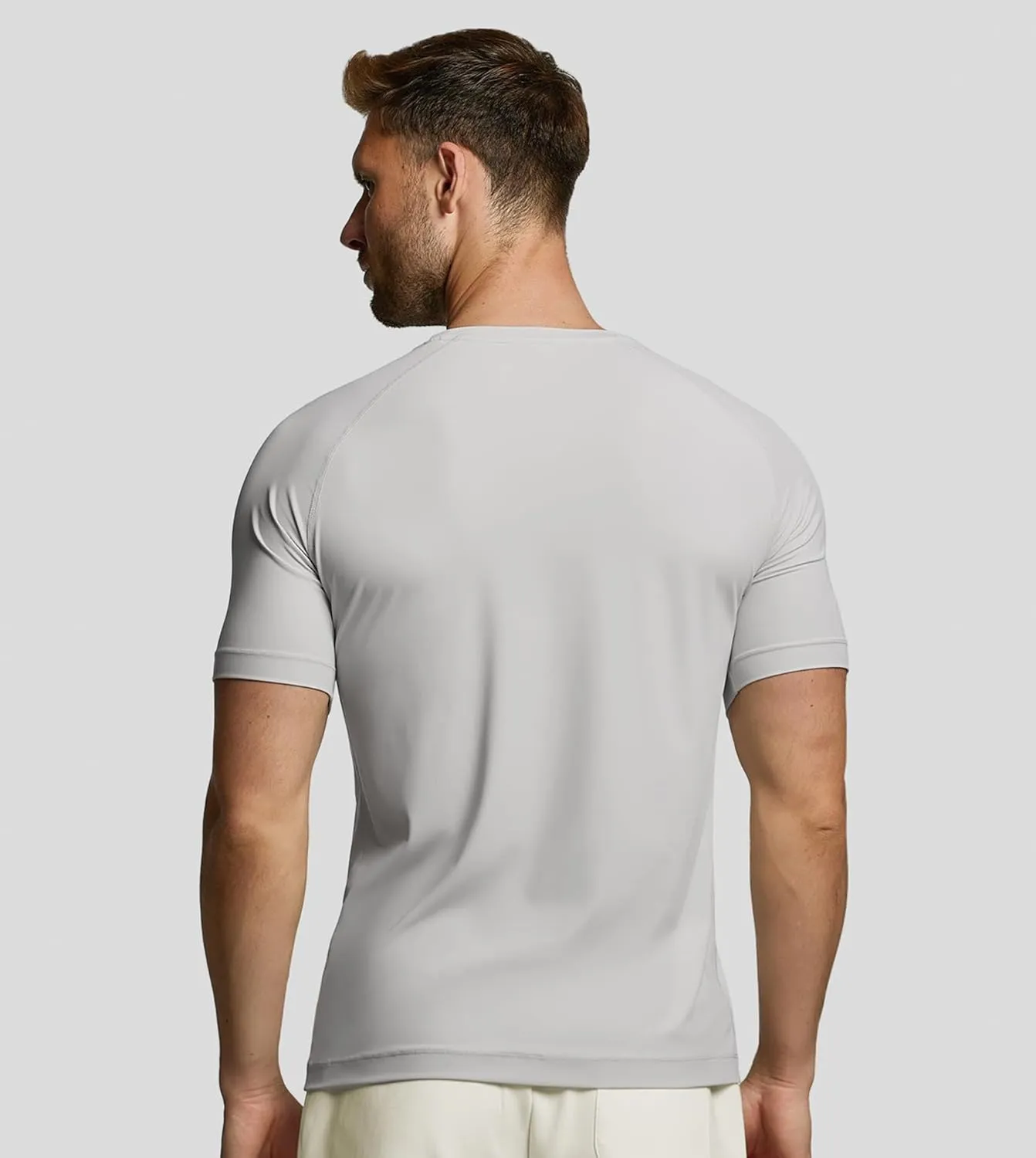 Fioboc Compression Shirts Active Crew Neck Tee Moisture Wicking Quick Dry Gym Running Shirts S-4XL