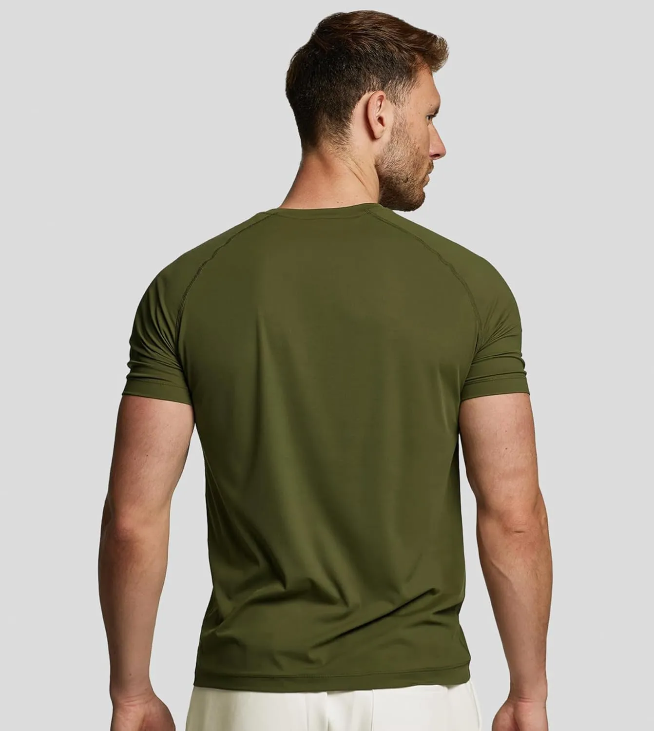Fioboc Compression Shirts Active Crew Neck Tee Moisture Wicking Quick Dry Gym Running Shirts S-4XL