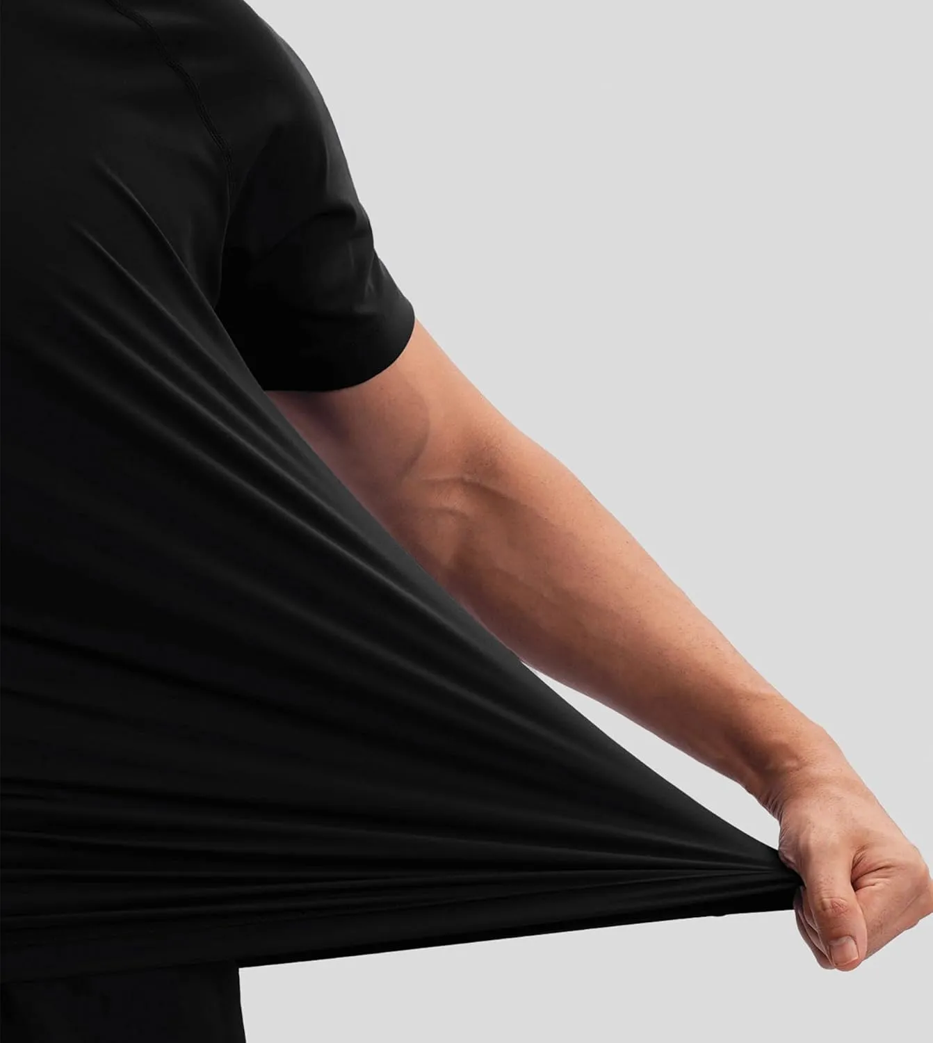 Fioboc Compression Shirts Active Crew Neck Tee Moisture Wicking Quick Dry Gym Running Shirts S-4XL
