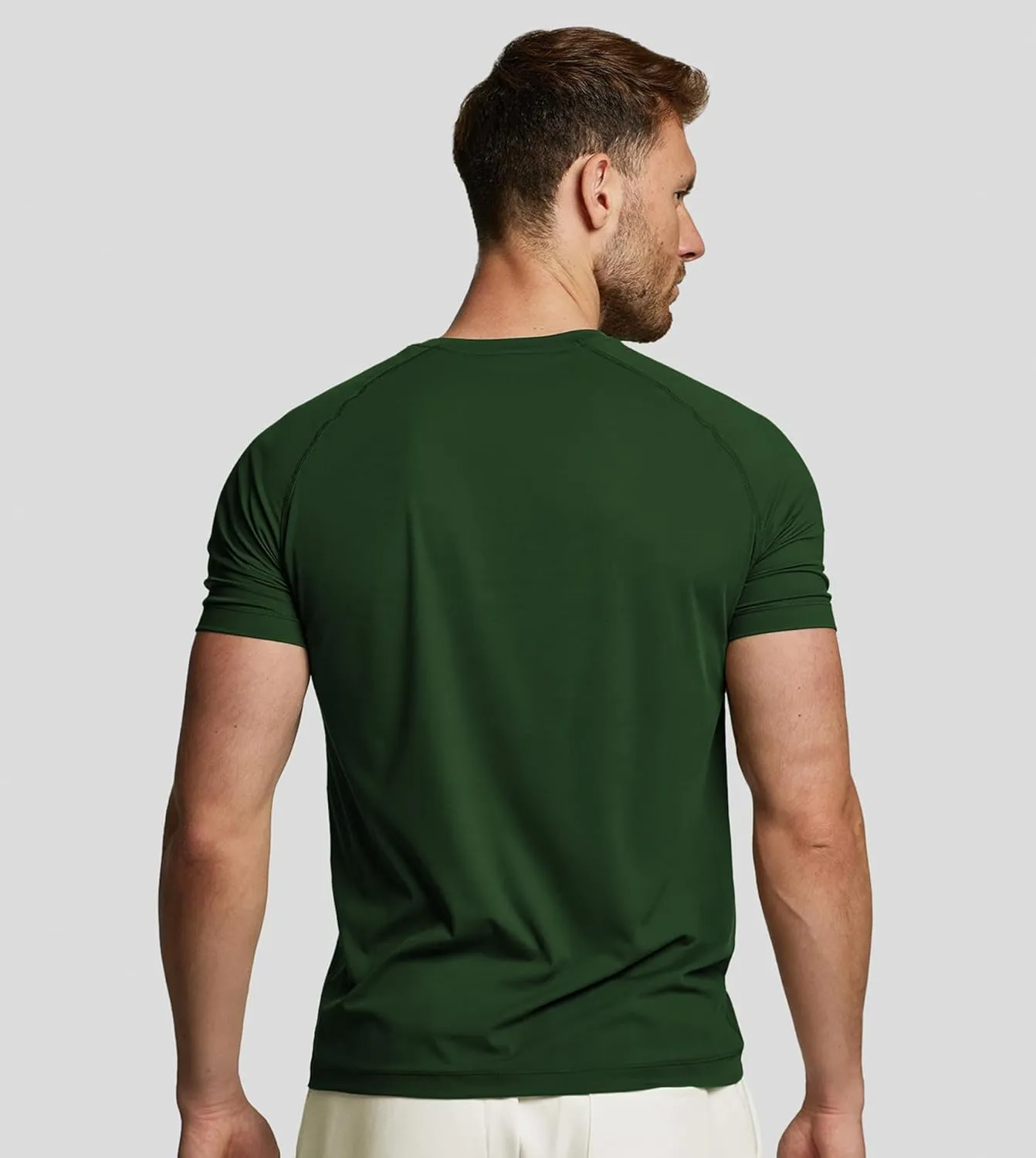 Fioboc Compression Shirts Active Crew Neck Tee Moisture Wicking Quick Dry Gym Running Shirts S-4XL
