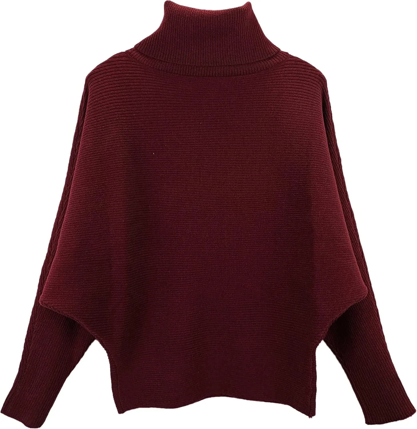 GABERLY Turtleneck Batwing Sleeves Dolman Knitted Oversized Sweaters and Pullovers Tops for Women
