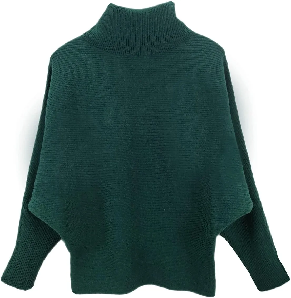 GABERLY Turtleneck Batwing Sleeves Dolman Knitted Oversized Sweaters and Pullovers Tops for Women