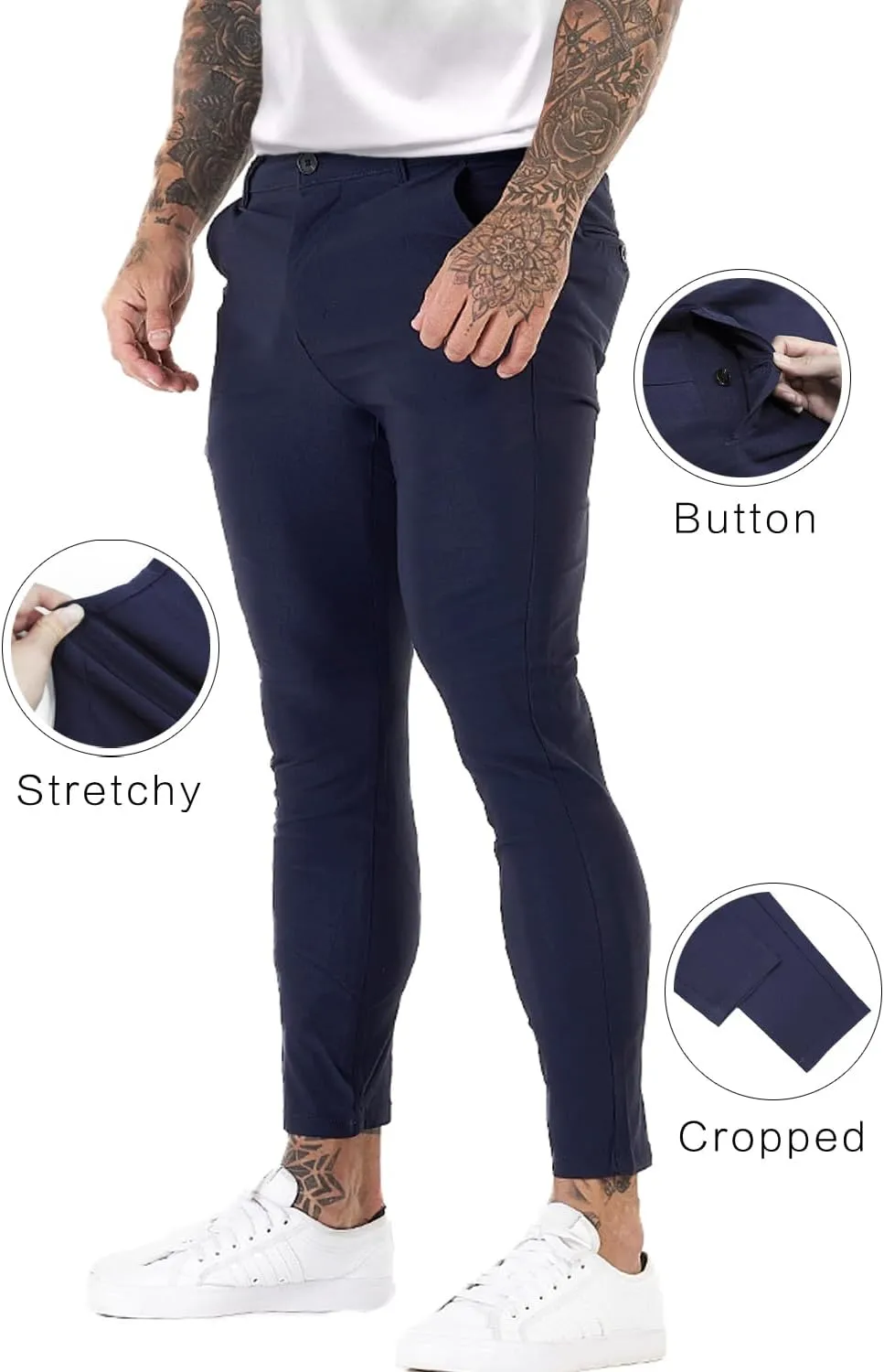 GINGTTO Mens Dress Pants Slim Fit Chino Pants for Men Formal