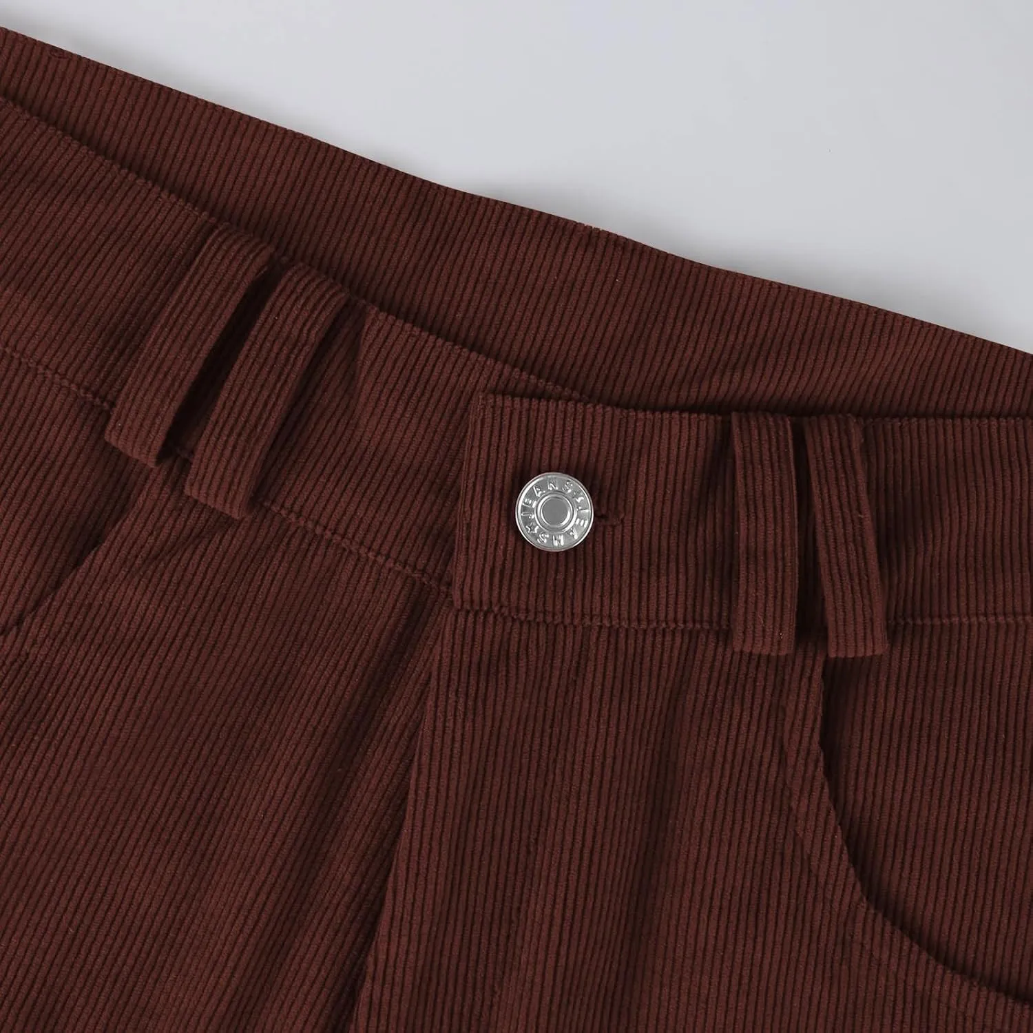Gumipy Womens Corduroy Pants Trendy Casual Trousers Pants Loose Comfy Mid Rise Straight Leg Pants Lounge Pants with Pockets