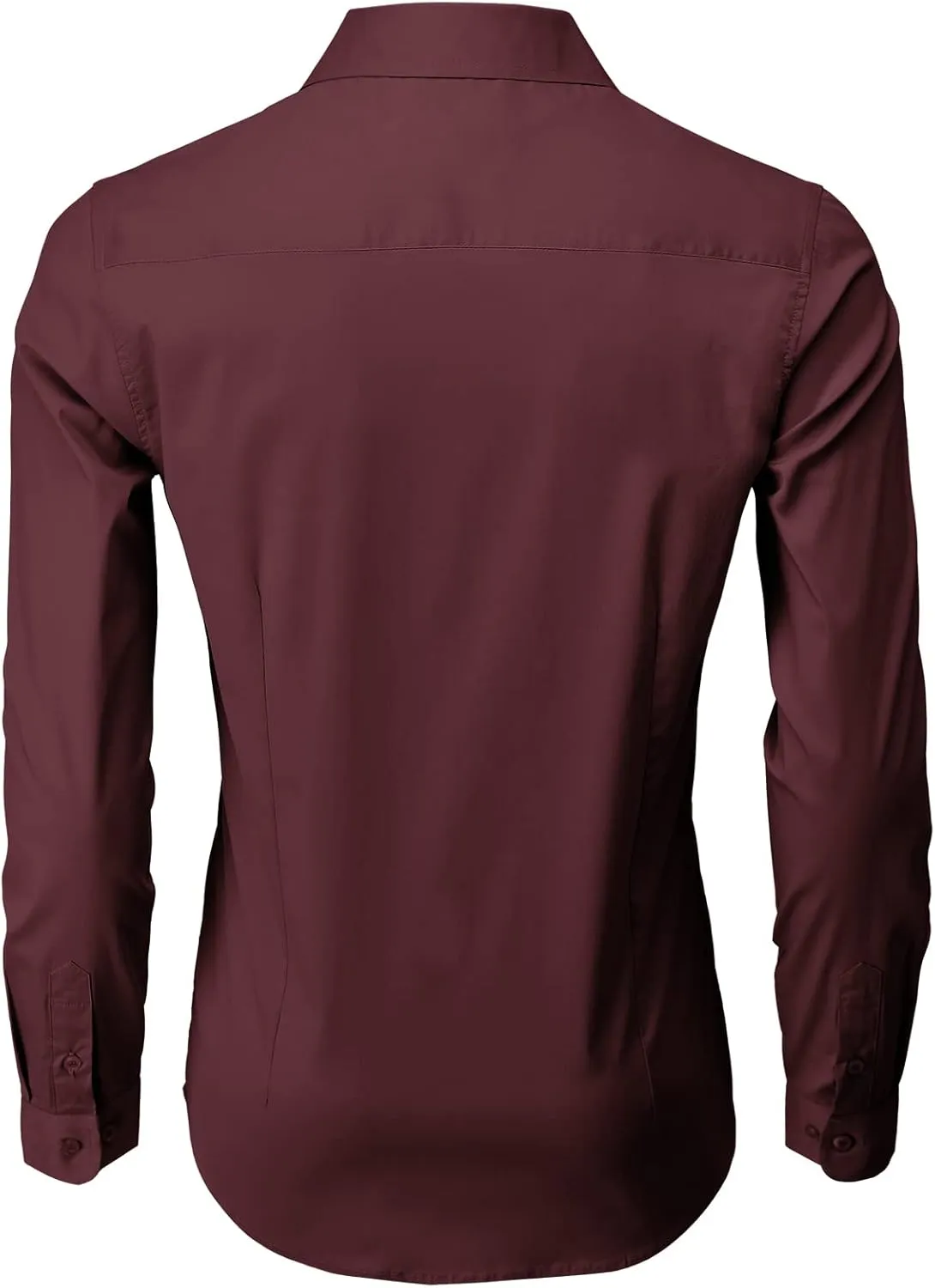 H2H Mens Slim Fit Dress Shirts Stretch Long Sleeve Basic Formal Shirts Solid Business Casual Button Down Shirts